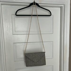 A New Day Silver Clutch Wristlet with Sparkly Finish